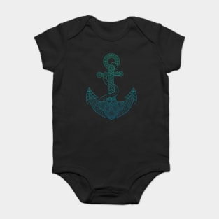 Anchor - Sea Blue Ombre Baby Bodysuit